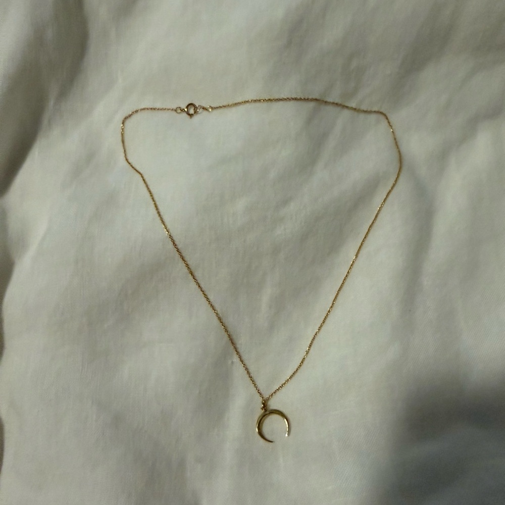 Elegant Gold Plated Crescent Necklace